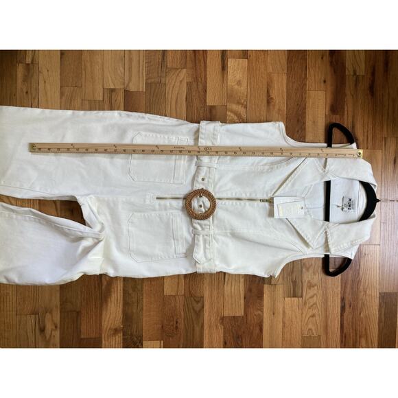Revole Show Me Your MuMu Jacksonville Cropped Jumpsuit White Womens Size XL - Picture 7 of 9